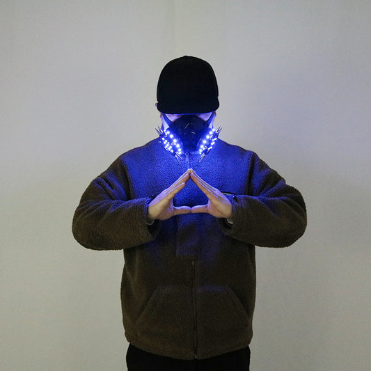 New LED Multi Color Strobe Mask Rivet Cyberpunk Night DJ, Party Lighting, Costume Props, Halloween, Christmas Show, New